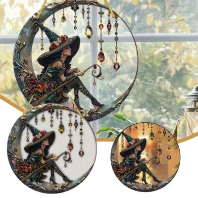 Acrylic Colorful Pendant Sunlight Catcher Print Hollow -2025 Witch D9B5 - Imagen 1 de 4