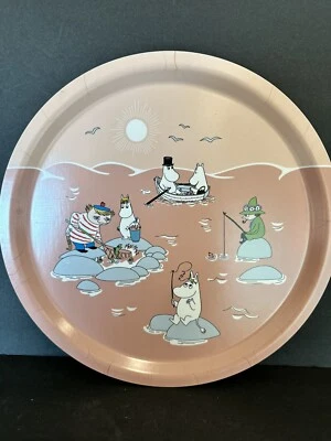 Moomin Summer Birch Round Tray Pink 12” - Image 1 of 4
