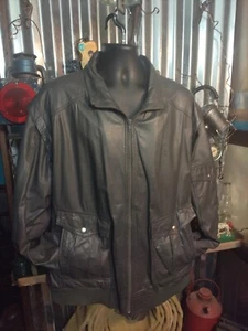 South Creek- Vintage Leather Jacket Gray Men's Big & Tall Size XT / 48 Tall - NM - Picture 1 of 20