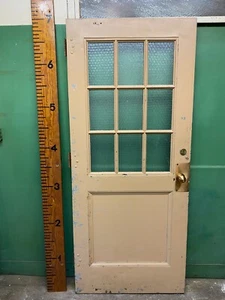 Steel School Door w/ 9 Lites Chicken Wire Glass 36” X 84”Industrial Heavy - Picture 1 of 12
