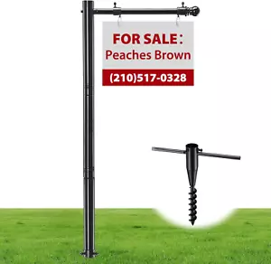 Estate Sign Posts 7FT Metal Real Estate Yard Sign Post for Sale Signs up to 24" - Picture 1 of 11