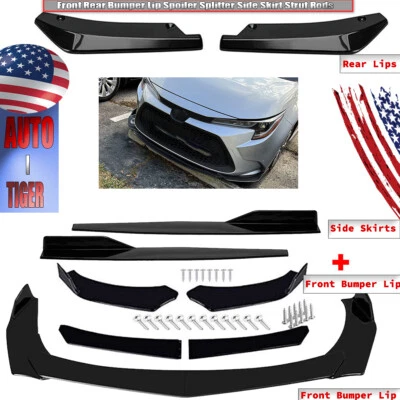 For Toyota Corolla Camry Front Bumper Lip Spoiler Splitter Body Kit+Side Skirts Foto 1 de 4