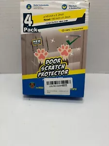 4PK Clear Door Scratch Protector, Dog Cat Pet Door Scratch Shield Large Surface - Picture 1 of 10