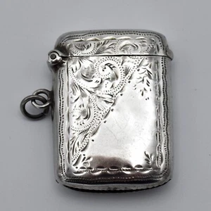 Antique Sterling Silver Vesta Case Match Safe 1920 - Picture 1 of 5