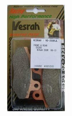 PASTILLAS FRENO VESRAH 250 RJL SINTERIZADAS KAWASAKI EX250R 08-12, EX300, 1 PR Foto 1 de 2