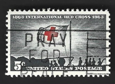 Scott# 1239 5c RED CROSS CENTENNIAL with "PRAY FOR PEACE" slogan cancel - (A-1) - Image 1 of 2