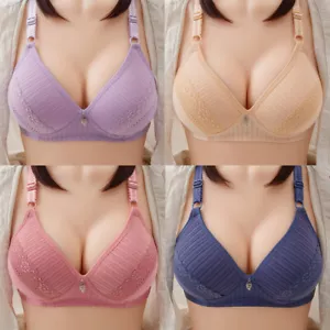 Women Bras Brassiere Underwear Lingerie Push Up Bras Adjustable Solid Color - Picture 1 of 18