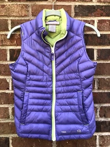 Free Country Puffer Down Quilted Vest Purple, Lime Green Girls Sz M 10/12 EUC - Picture 1 of 10