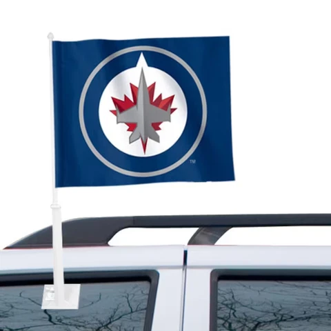(Set of 2 included) Official NHL Winnipeg Jets Car Flags 11.75" X 14" Cover