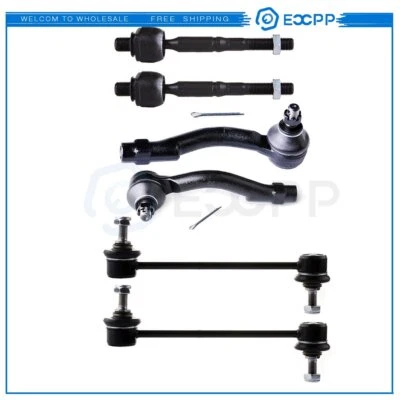 6pcs Suspension Sway Bar End Link Tie Rod End Kit For 1999-2005 Hyundai Sonata - Изображение 1 из 4
