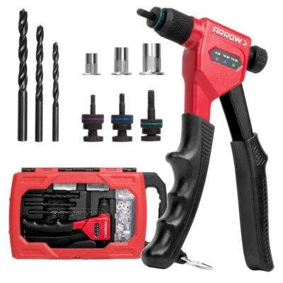 Kit de pistola de porca de rebite Flecha 8" porca de rebite com 3 peças mandris 75 peças porcas de rebite 3 peças brocas - Imagem 1 de 4