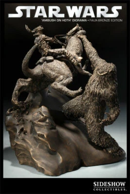 SIDESHOW STAR WARS AMBUSH ON HOTH POLYSTONE DIORAMA STATUE EXCLUSIVE FAUX BRONZE - Image 1 of 4