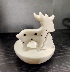 Lenox Porcelain Starry Reindeer Tealight Candle Holder 4 x 3 inches - Picture 1 of 4