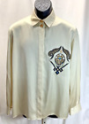1990'S Louis Feraud Set  Ivory White Blouse Embroidered Logo On Chest 12