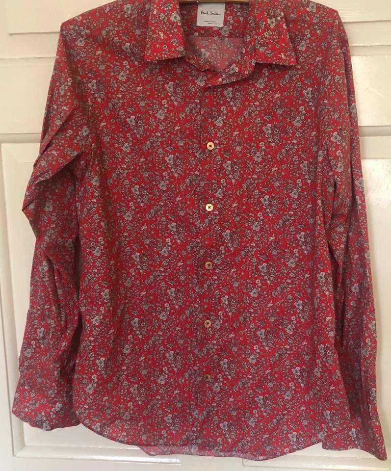 Camisa Paul Smith Damas Talla Pequeña Hecha en Italia Roja Foto 1 de 4