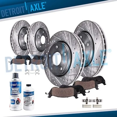 Rotores de freno delanteros traseros perforados pastillas de cerámica para Chevy Cobalt SS 2008 2009 2010 Foto 1 de 4