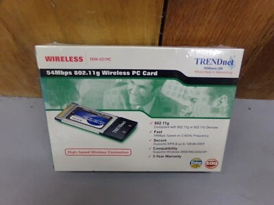 TRENDnet 54Mbps 802.11g Wireless PC Card TEW-421PC NEW in Box - Image 1 of 2