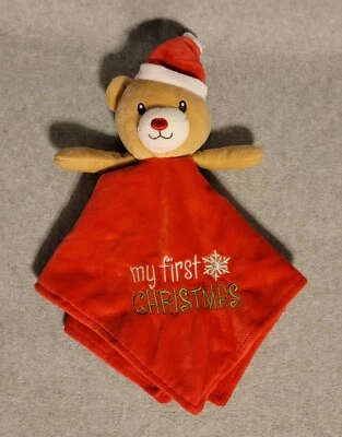 Baby Starters My First Christmas Lovey Bear Santa manta de seguridad roja sonajero Foto 1 de 4
