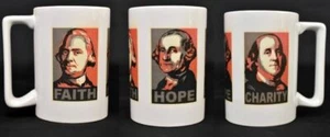 Propaganda Style Faith Hope & Charity President Tall Coffee Mug M Ware - Picture 1 of 8