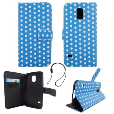 Funda Protectora para Samsung Galaxy S5/S5 Neo Lunares Bolsa Azul Book Style - Imagen 1 de 2