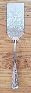 1970s silver plate wedding cake server/knife 11.5"x2.5" Engraved Silverplated