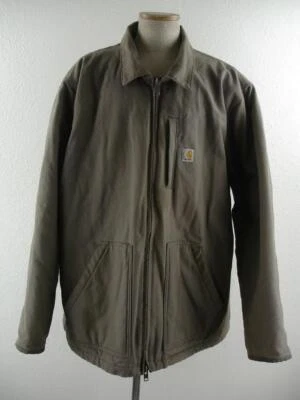 Men's 2XLT Carhartt Loose Fit Washed Duck Sherpa-Lined Ridge Coat OC4293-M Gray - Image 1 of 4