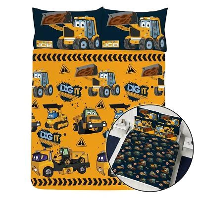 Juego de funda nórdica y funda de almohada doble JCB Dig It ropa de cama reversible para niños Foto 1 de 4