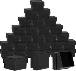 Sasylvia 200 Pcs Jewelry Gift Boxes Bulk Cardboard Ring Earring Black Color - Picture 1 of 8