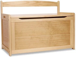 Kids Natural Finish Wooden Toy Box Chest Storage Bench Trunk Play Room Organizer - Picture 1 of 6
