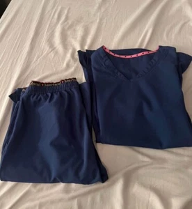 Set Scrub Heart Soul Blu Navy XSmall Top con Fondo XSmall/Alto - Foto 1 di 3
