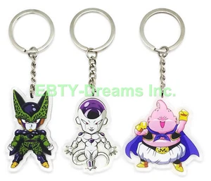 Set of 3 Dragon Anime Acrylic Keychain Frieza Cell Majin Buu - Picture 1 of 2