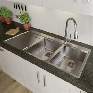 2 Bowl Square Inset Stainless Steel Kitchen Sink Left Hand Drainer Silver - Picture 1 of 8