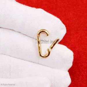 Sterling Silver Yellow Gold Plating Oval Charms Holder Necklace, Link Lock - Picture 1 of 10