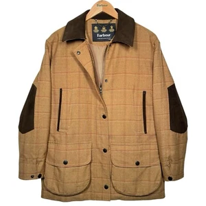 Barbour Ladies Lightweight Tweed Jacket Wool UK 12 Rare Vintage L73 Brown Tan - Picture 1 of 21