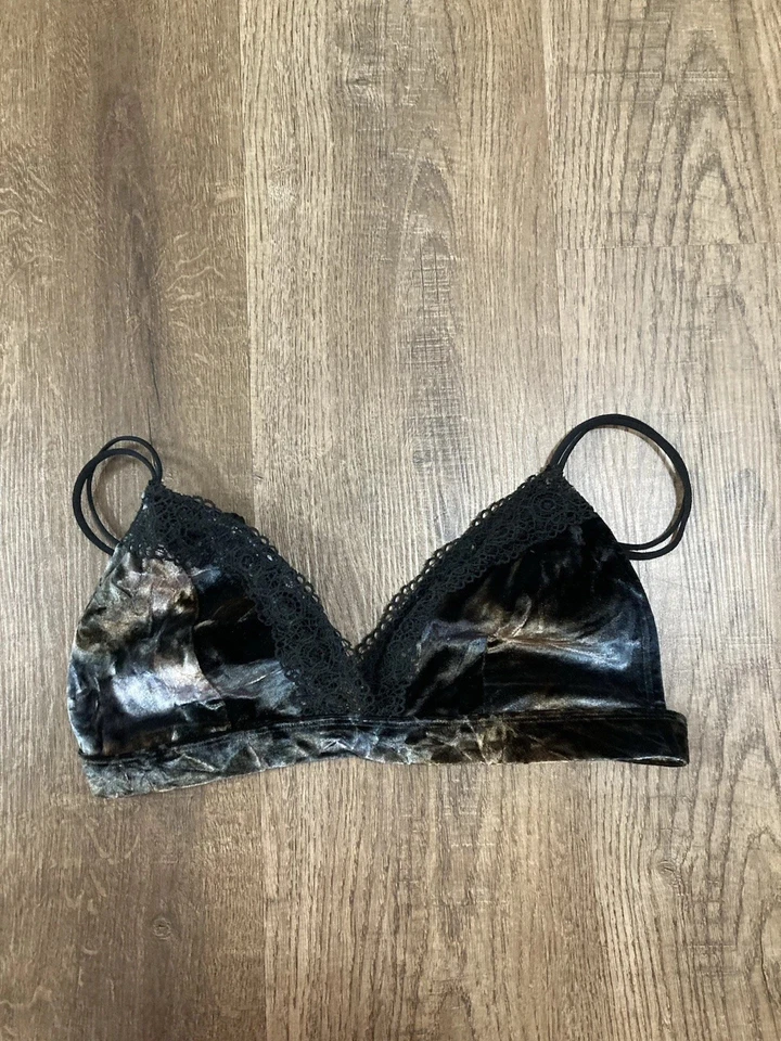 Xhilaration Multi Colored Velvet Triangle Bralette Size Medium - Image 1 of 4