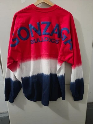 Spirit Jersey Shirt Mens M Gonzaga Bulldogs Ombre Long Sleeve Stripe Colorblock - Image 1 of 4