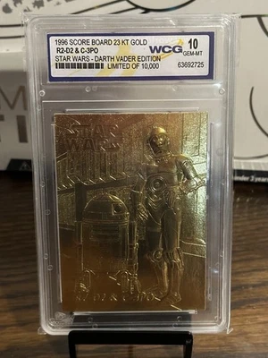 1996 Score Board 23 KT Gold R2-D2 C3P0  09954/10,000 GEM 10 Darth Vader Edition  - Image 1 of 2