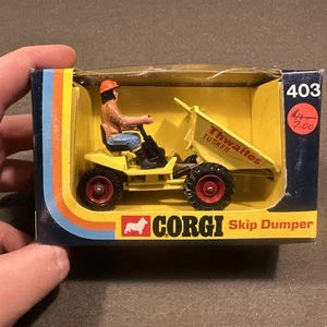 Corgi 403 Thwaites Tusker Skip Dumper in Original Box  - Picture 1 of 17