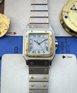1980s Cartier Santos galbee twotone 18ct steel watch ref 2961 automatic ETA 2671 - Picture 1 of 20