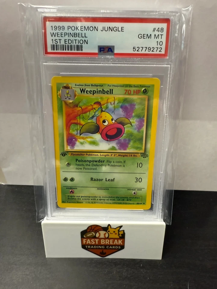 1999 Pokemon Jungle Weepinbell #48 1ST Edition PSA 10 - Image 1 of 2