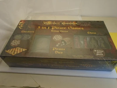 Disney Pirates Caribbean 3 in 1 Pirate Games Chess Checkers Dice Trilogy Edition - Image 1 of 4