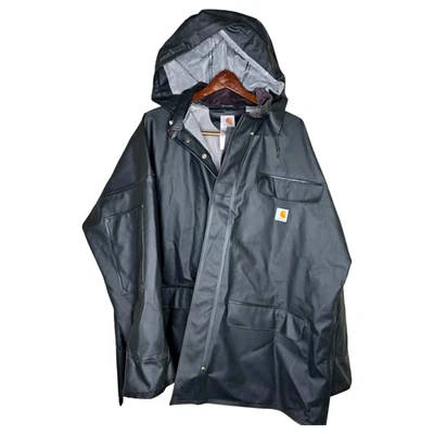 Carhartt Rain Jacket Mens XL Olive Green Surrey PVC Hooded Waterproof 100100 - Image 1 of 4
