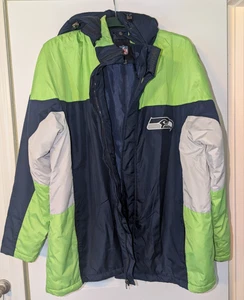 Seattle Seahawks Jacket NFL Parka Coat Size XL Men's NFL Sports - FREE SHIPPING! - Picture 1 of 9