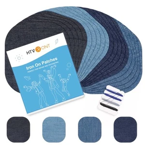 Iron on Patches for Clothing Repair - 20PCS 100% Cotton Denim Patches for Jea... - Picture 1 of 7