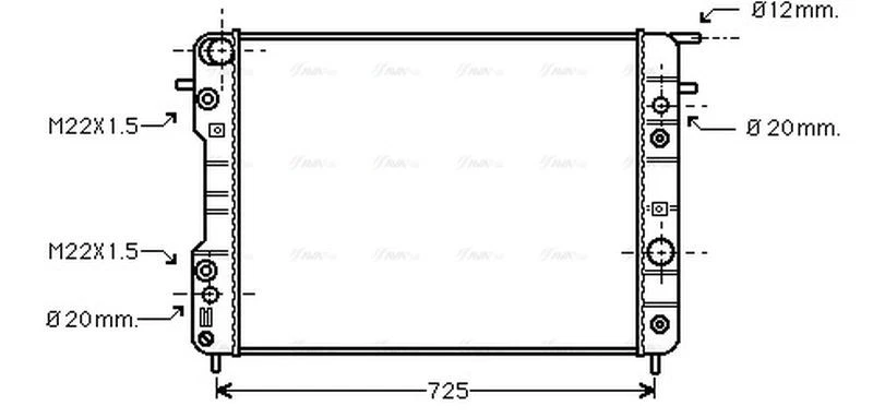 AVA Coolant Radiator OLA2193 for OPEL OMEGA (1994) 2.5  etc - Image 1 of 4