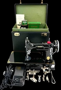 1933 SCHOOL BELL SINGER FEATHERWEIGHT 221 SEWING MACHINE ALTERED SERIAL TO 1934 - Picture 1 of 24