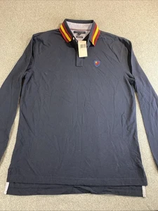 Tommy Hilfiger Polo Men's Medium Blue Classic Fit Golf Shirt Performance NWT - Picture 1 of 10