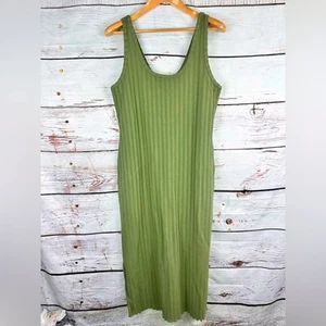 Aerie OG Groove MIDI Dress Green Size XL Sleeveless Pullover Comfortable - Picture 1 of 8