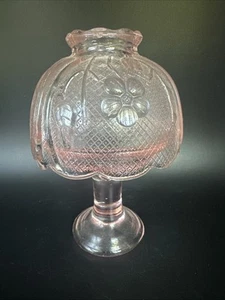 VNTG Pink Floral Indiana Tiara Art Glass Fairy Lamp Light Candlelamp Cottagecore - Picture 1 of 7