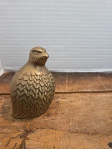 Vintage Brass Quail or Partridge Bird Figurine Trinket Shelf Sitter - Picture 1 of 6